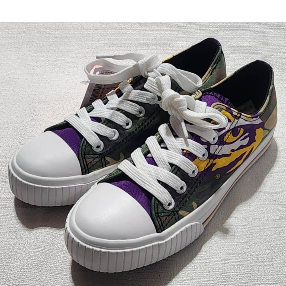 LSU tiger women's size 6 shoe camo sneakers